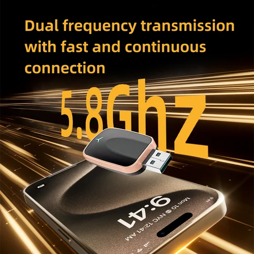 Imagen 2 del producto Adaptador inalámbrico Carplay 2 en 1, Android Auto inalámbrico de 5Ghz, Mini caja inteligente, sistemas inteligentes para coche, para VW, Toyota, Honda, Volvo