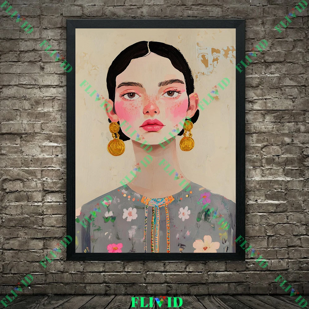 سيدة أنيقة مع القطة السوداء مجردة الرسم على لوحات القماش الجدارية ، امرأة أنيقة والقط صورة الحد الأدنى ملصق فني طباعة ديكور المنزل #4