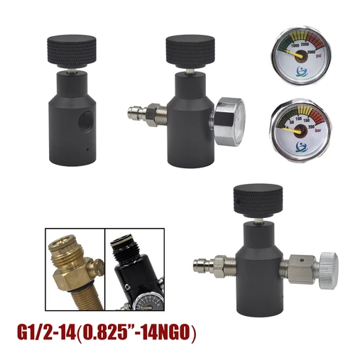 Imagen 1 del producto Adaptador de relleno Universal HPA, línea de manguera remota de bobina, accesorios de aleación de aluminio de alta presión para tanque G1/2-14 0.825 o ""-14NGO Fit