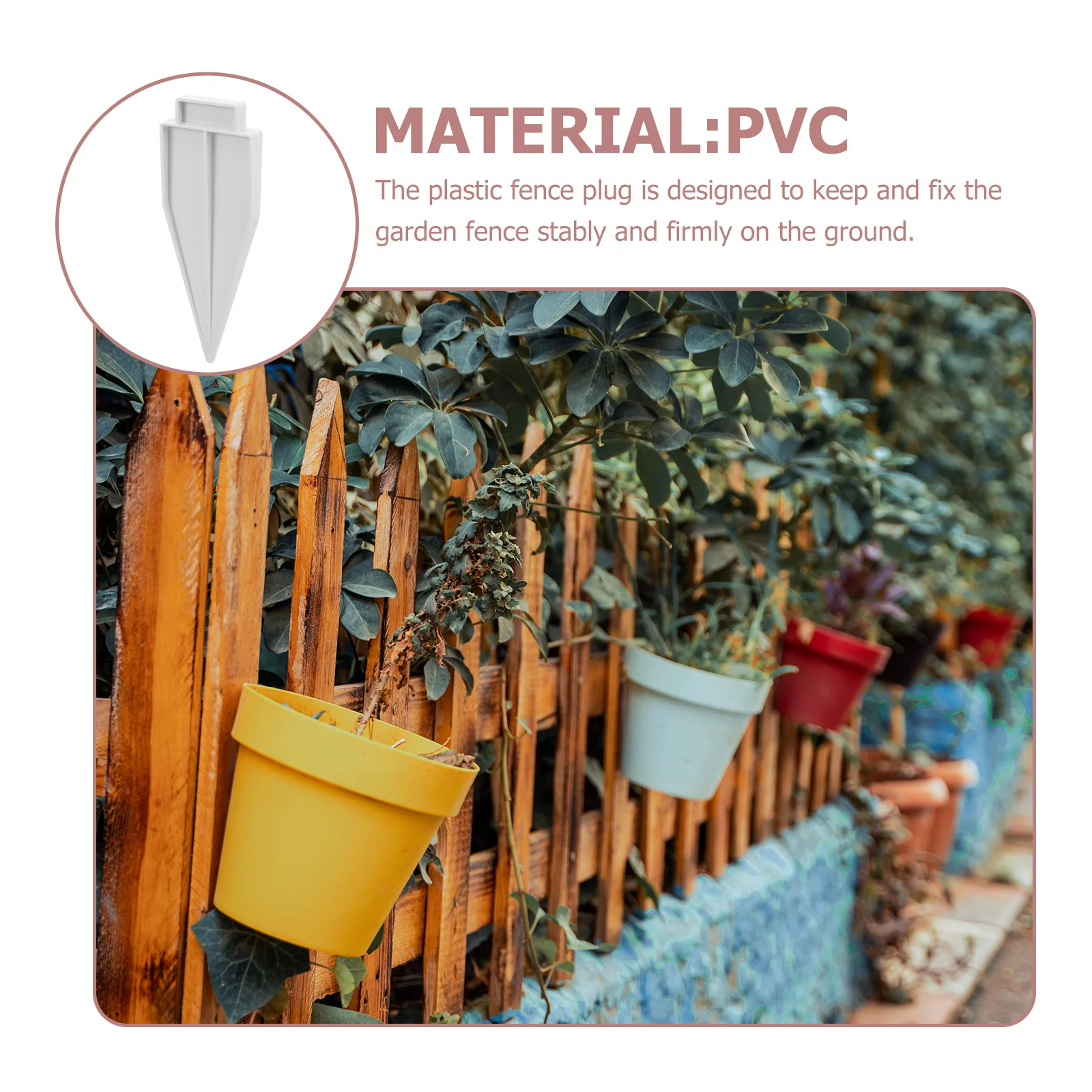 

8Pcs Long-Lasting PVC Fence Plugs Secure Garden Fence Holder Practical Parts for Villas Campuses Gardens Supplies