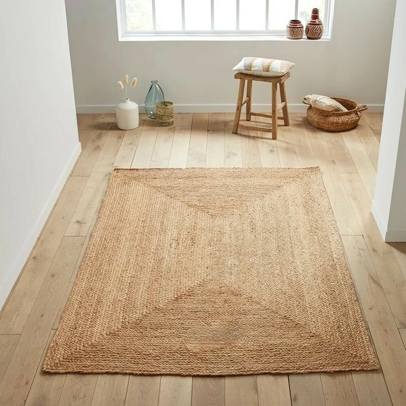 Natural Jute Rug Home Carpets for Living Room Decorative Floor Handmade Double-sided Modern Bedroom Area Carpet Outdoor Mat