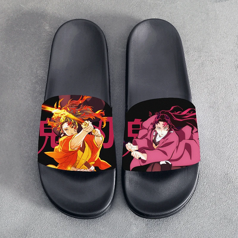 Summer Sandals Slippers Anime Demon Slayer Tsugikuni Yoriichi Cosplay Slippers Cartoon Shoes For Men Women Unisex Halloween Gift