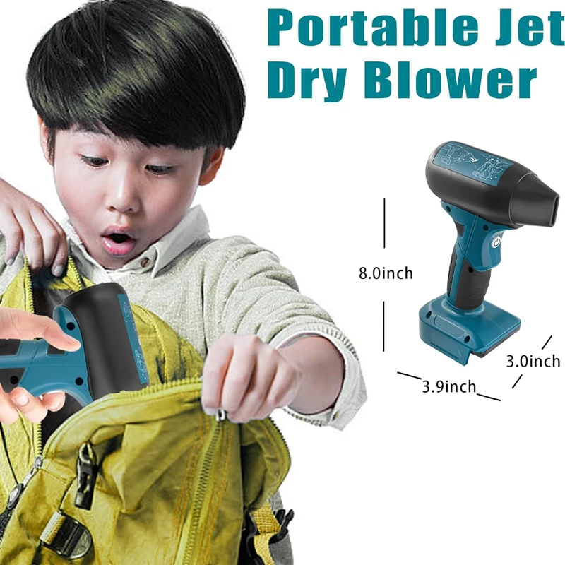 NEW Jet Blower Portable Fan For Bosch 18V Li-ion Battery 4-Speed Wireless High Speed Handheld Fan,for Cleaning,Camping,Outdoors