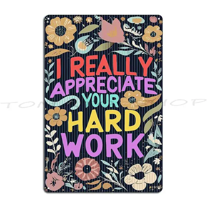 Work Hard Is Paying Off Believe Achieve Metal Signs Classic Wall Plaque Garage Wall Decor Printed  Tin Sign Poster