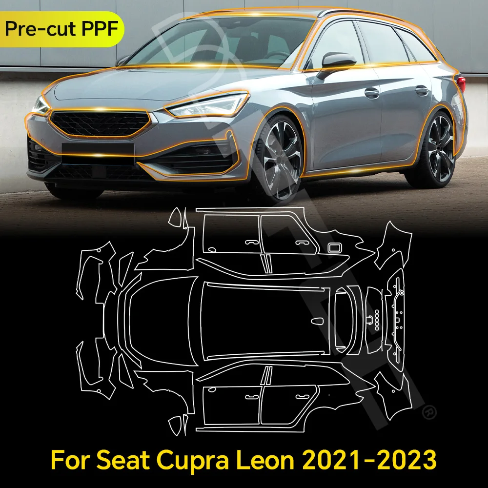 

For Seat Cupra Leon 2021-2023 TPU Paint Protection Film Pre-cut Clear PPF Car Body Anti-scratch Resistant Invisible Repairable
