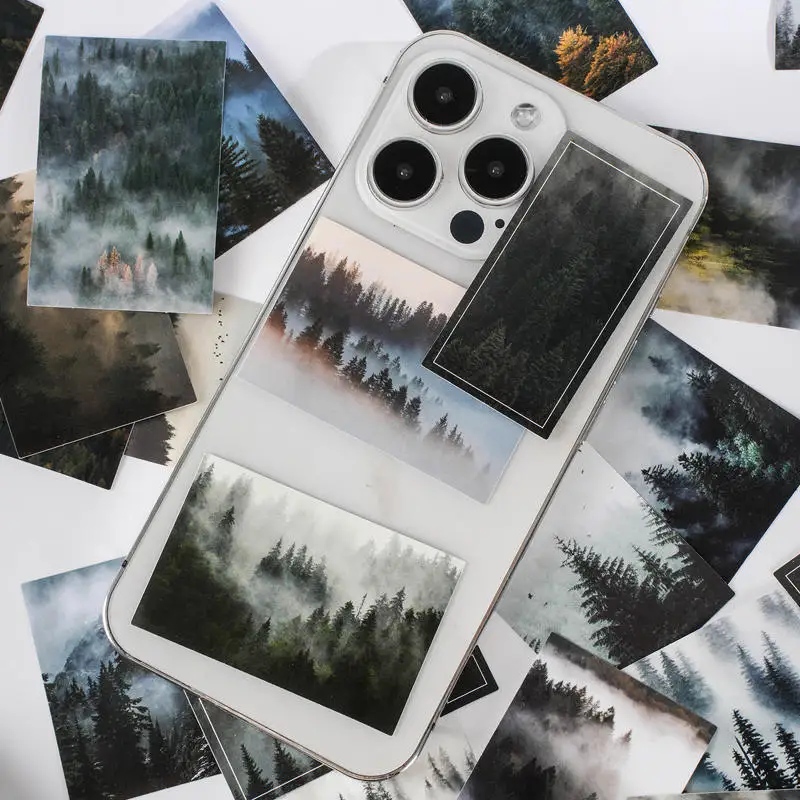 30pcs PVC Creative Retro Scenery Miyazaki Hayao Forest Collage Rich Patterns Student DIY Stationery Decoration Stickers