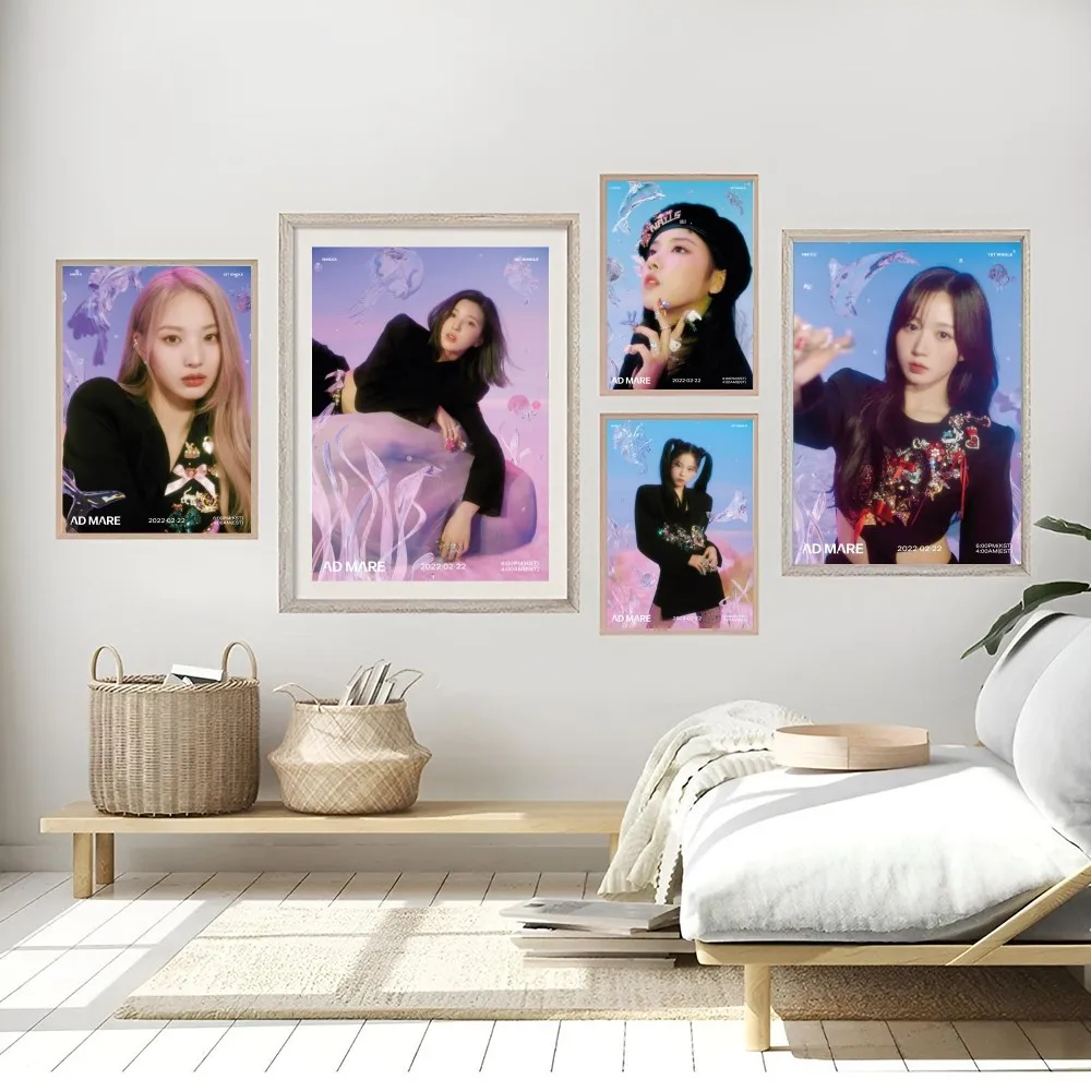 Girl Group NMIXX Ad Mare Concept Poster Home Decorative Painting Bedroom Bedside Wall Sticker Living Room Entrance Cafe Mural