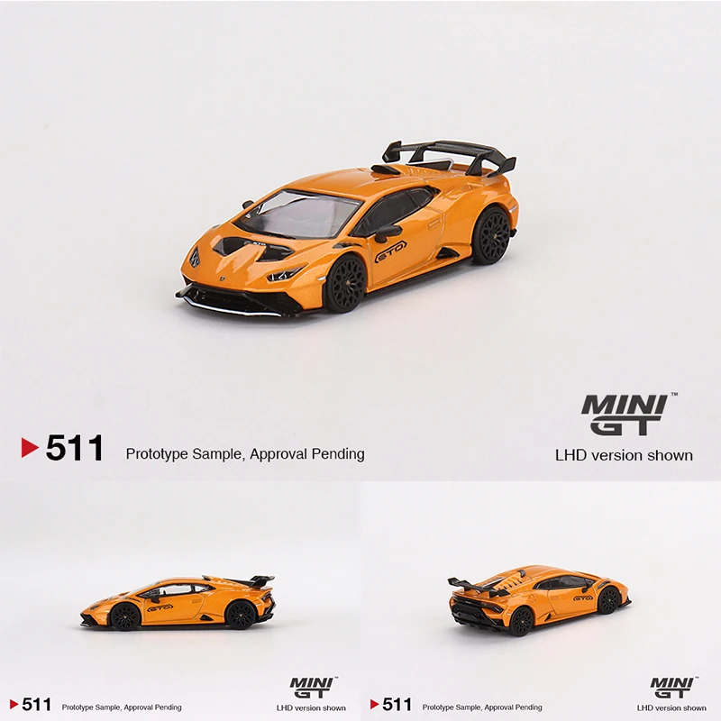 

MINI GT 1:64 Huracan STO Arancio Borealis Diecast Diorama Car Model Collection Miniature Carros 511 In Stock