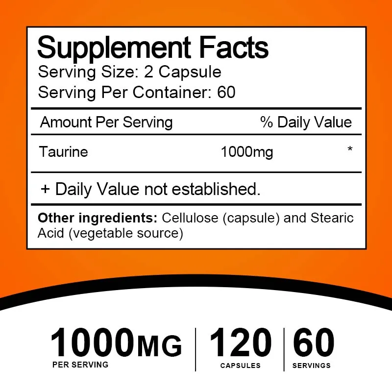 GPGP Greenpeople Taurine Capsule for Antioxidant,Brain & Heart Health - Amino Acid Supplement Help Calm, Relaxed Mood For Adult