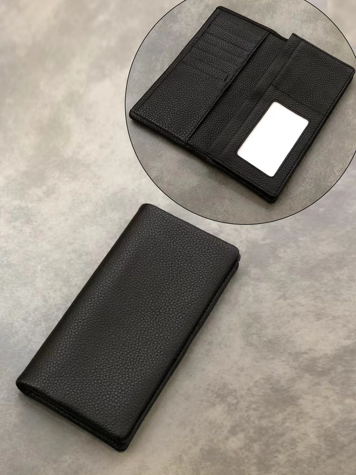 long-thin-soft-leather-wallet-men's-large-capacity-slim-wallet-card-holder-business-casual-bifold-mcbv-calfskin-leather