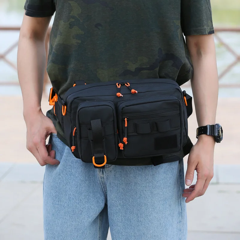 Multifunktionale Angeltasche mit großer Kapazität aus Oxford-Gewebe, verstellbare Schulter- und Hüfttasche für Outdoor-Angeln. – Detail 3