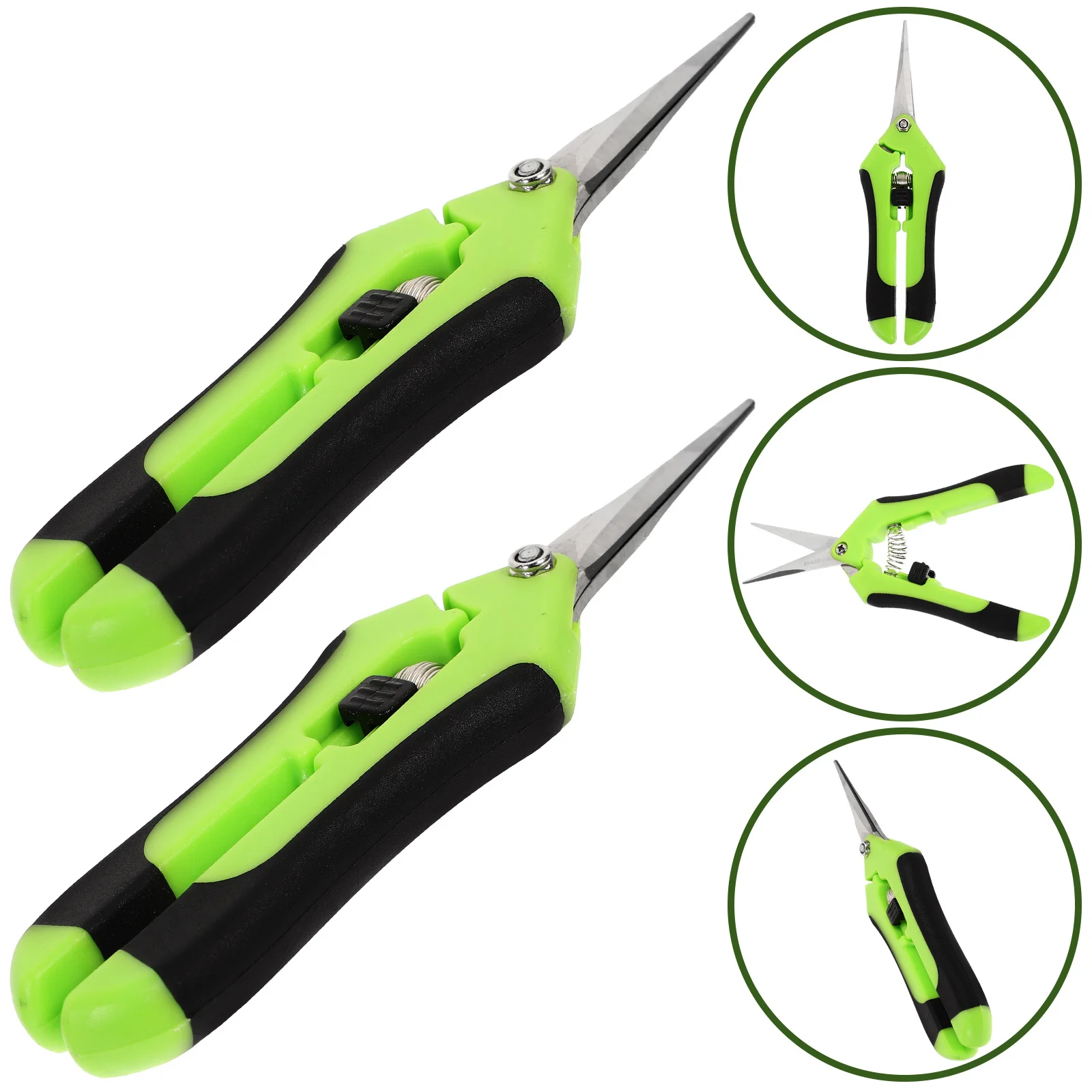 2 Stück Gartenschere, Edelstahlklingen, Kunststoffgriff, tragbares professionelles Gartengerät für Zweige, Hecken