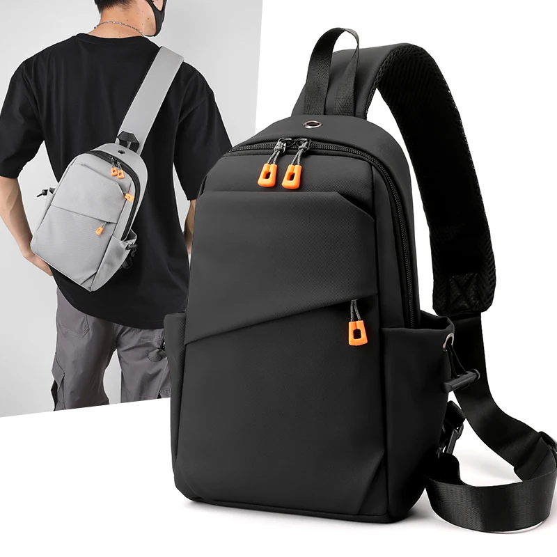 Men's crossbody bag - multifunctional chest bag with multiple zipper compartments, suitable for outdoor sports, cycling, and dai