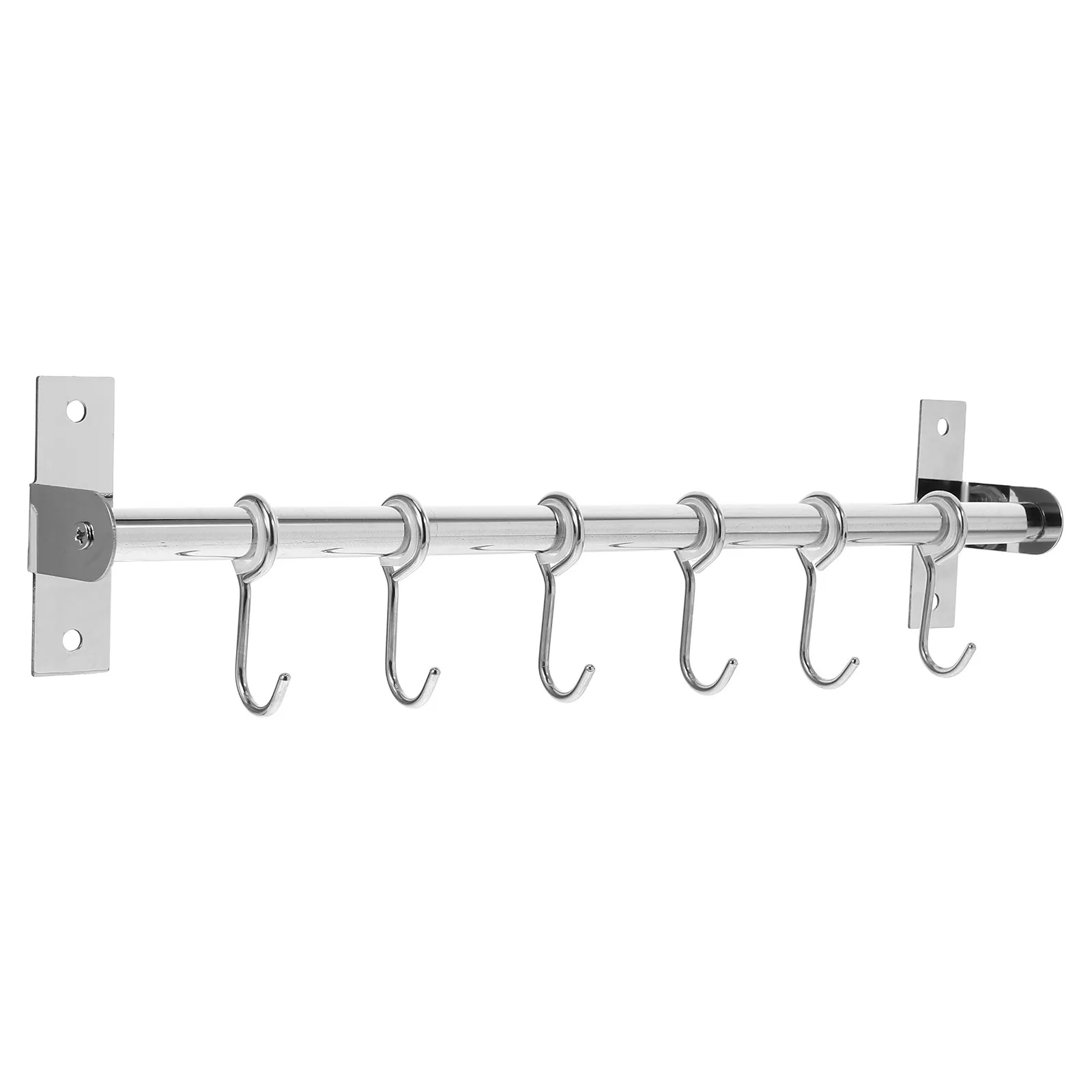 40Cm Stainless Steel Kitchen No-Punch Hook Multifunctional Wall Hanging Rack for Home Closet Bathroom Coat Towel Key Organizer