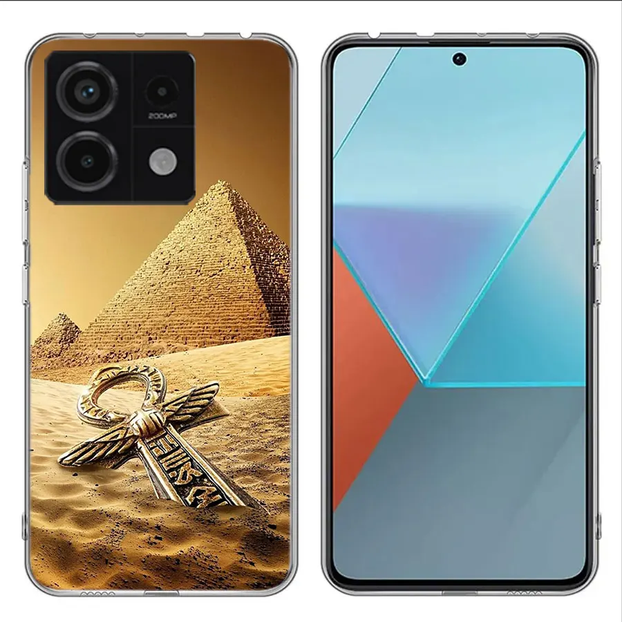 Ancient Egypt Egyptian God Horus Kemetic Heru Clear Phone Case For Xiaomi Redmi Note 11 11S 11T 11E 10 10S 9 9S 9T 8 8T Pro 7 K7