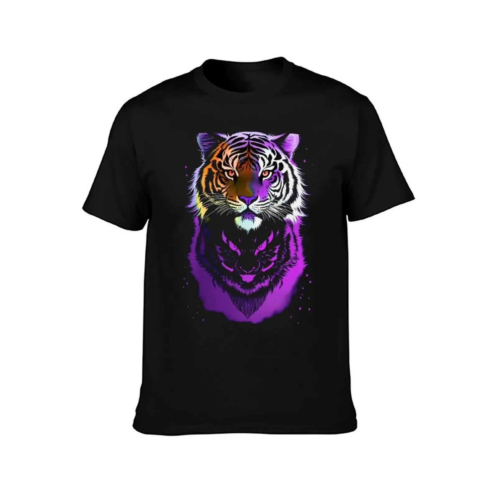 Purple Tiger Starlight Art T-Shirt Sweat Resistant Workout Tee Shirt T-Shirt