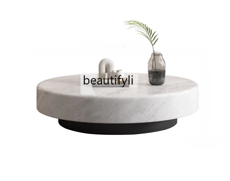 

New Living Room Home Coffee Table round Marble Light Luxury Modern Simple and High-End Designer