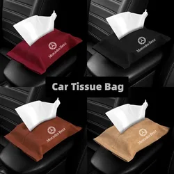 Car Hidden Tissue Holder Box for Mercedes Benz AMG CLK A180 W108 W201 W212 Armrest Seat Back Napkin Center Console Storage Bag