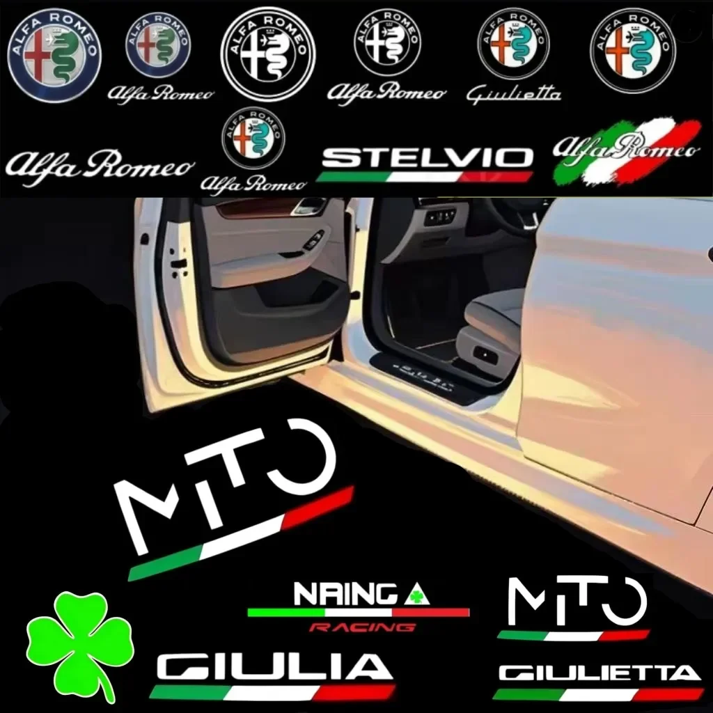 Für Alfa Romeo Zubehör LED Autotür Willkommenslicht Logo Projektor Giulia Giulietta Mito Stelvio Brera 159 166 GT Auto Styling
