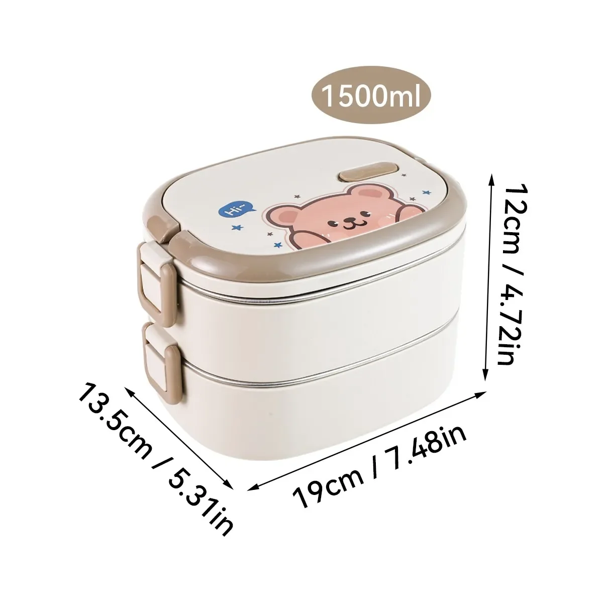 850/1500 ml lunchbox van roestvrij staal 304 met handvat, geschikt voor verwarmen, grote inhoud, lekvrij, ideaal voor kinderen en studenten.