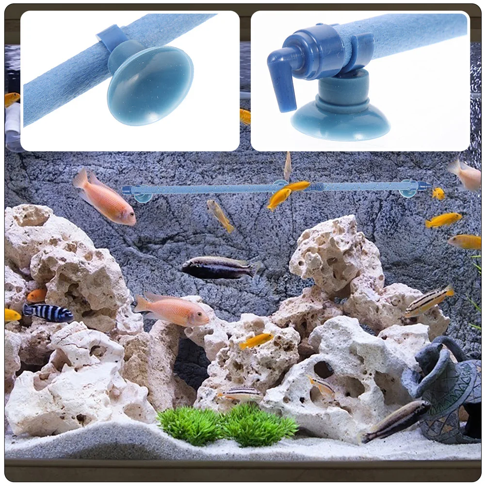 

2pcs Air Stone Bubbles Aquarium Bubbler Fish Tank Accessories Wall Mounted Replaceable Air Stone Tube Household Aquarium