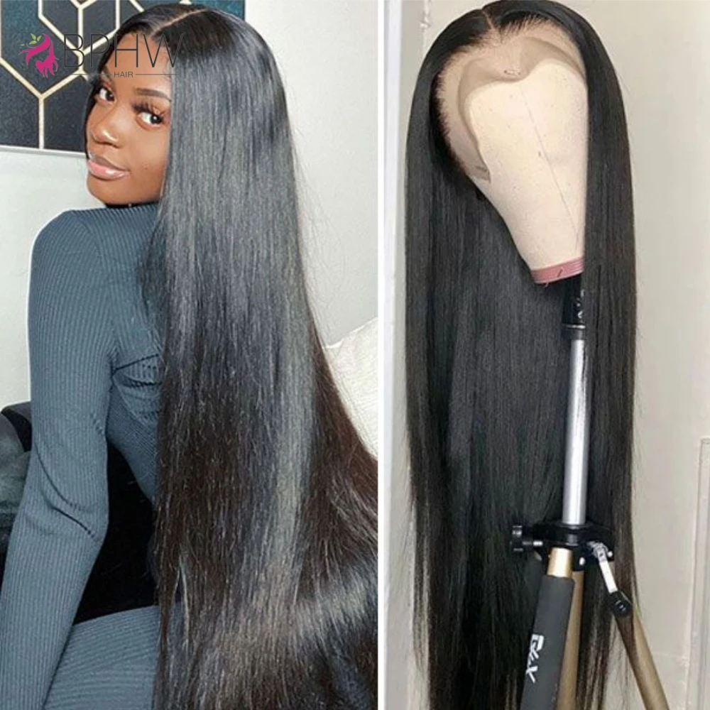 

Straight 200 Density 13x4 Frontal Wig For Black Women Brazilian Wigs Human Hair 4x4 Bone Straight HD Transparent Lace Front Wigs