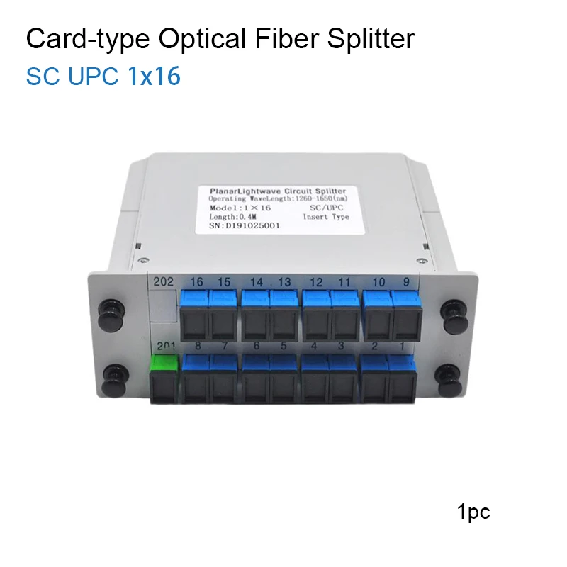 

5 шт. SC UPC 1x16 PLC оптоволоконный разветвитель кассетная карта вставка PLC разветвитель FTTH оптоволоконный разветвитель