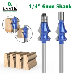 LAVIE  6mm 1/4 Shank High-quality Tungsten Carbide Drawing Line Router Bit Set For Woodworking Milling Cutter H06092 H07092