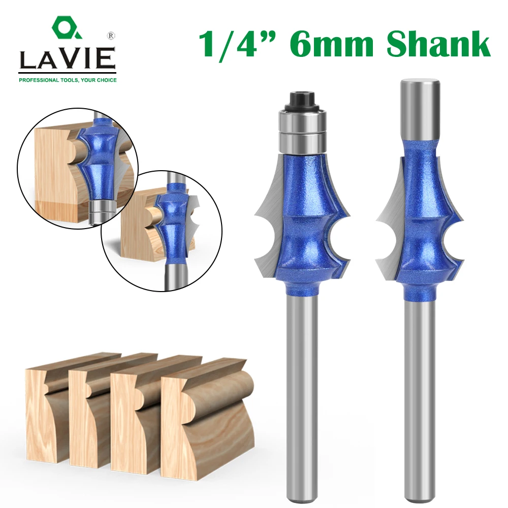 LAVIE  6mm 1/4 Shank High-quality Tungsten Carbide Drawing Line Router Bit Set For Woodworking Milling Cutter H06092 H07092