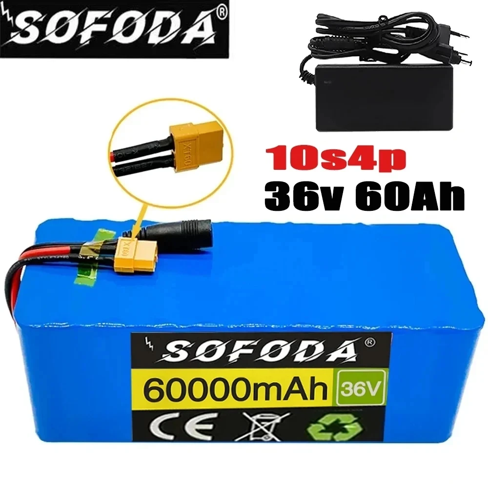 

36V 10S4P 60Ah battery pack 500W high power battery 42V 60000mAh Ebike electric bicycle BMS 42v battery with xt60 plug