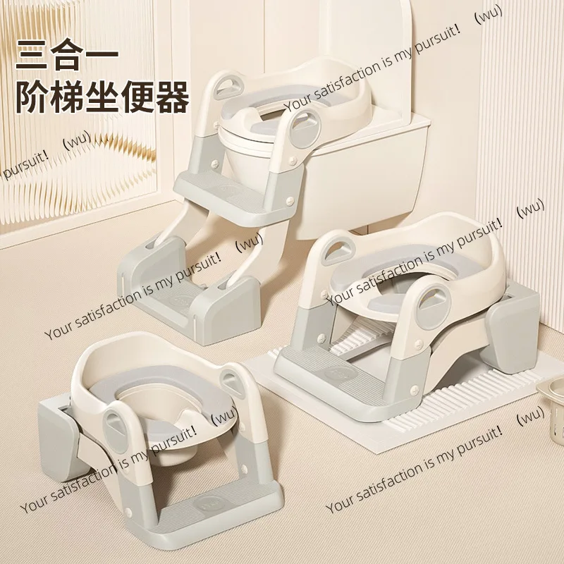 Foldable Kids Potty Step Stool With Handrail Toddler Toilet Training Ladder For Boys Girls