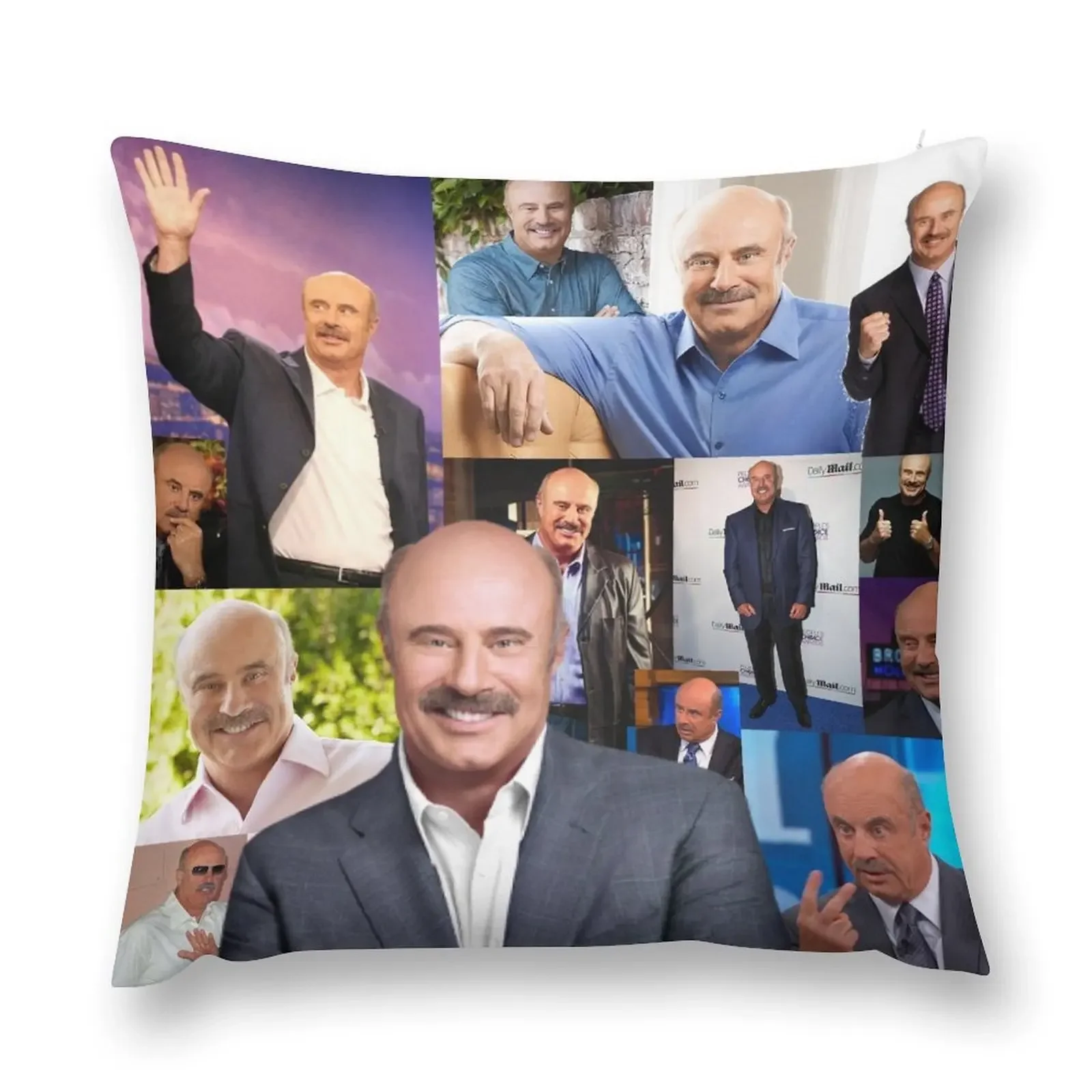 

Dr. Phil Collage Throw Pillow Decorative Cushion Cover Cushion Covers For Living Room pillow