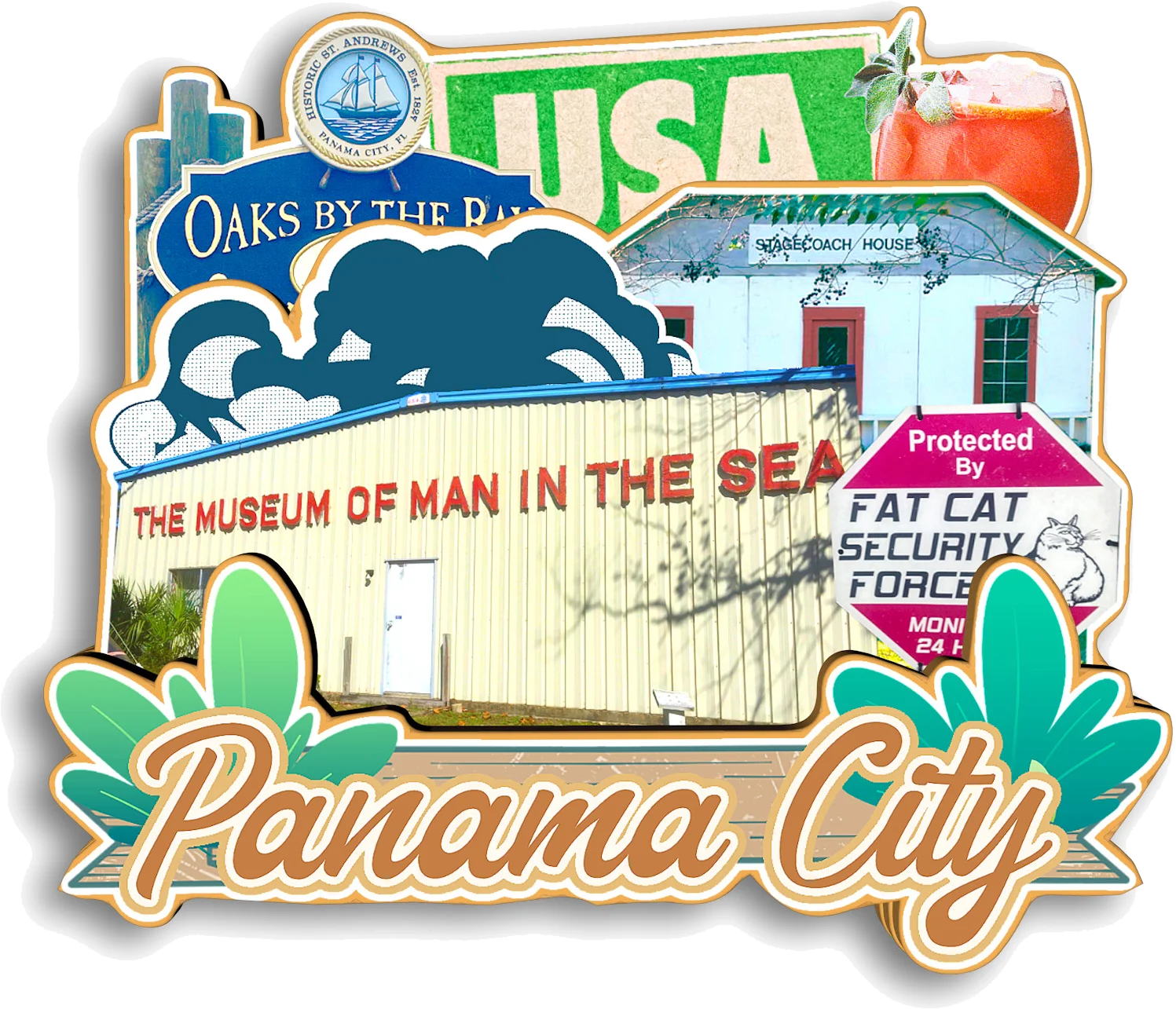 Orlando Jacksonville Sarasota Cape Coral Palm Bay Kissimmee Tallahassee Fort Lauderdale Florida USA Fridge Magnet Travel