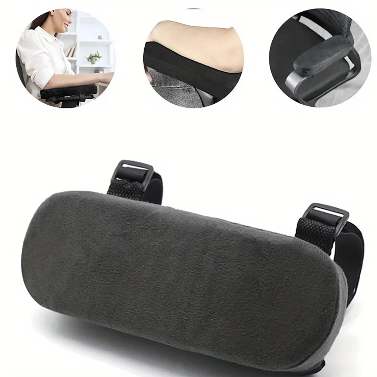 Almohadillas de Espuma Viscoelástica para Reposabrazos de Silla de Oficina, Cojín de Soporte para Codos, Alivio de Presión en los Brazos, Fundas Universales para Sillas de Escritorio