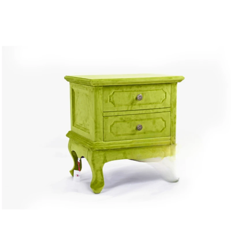 Living room fabric solid wood bucket cabinet, storage   bedroom model room bedside