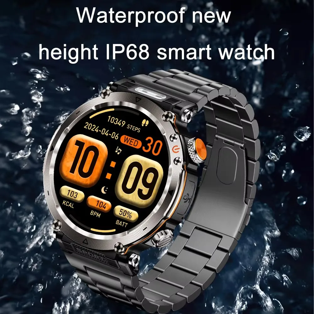 Military Outdoor Sports Smart Watch Men's New 1.7 inch 3ATM & IP68 Waterproof Fitness Watches 600 mAh Battery Calling Smartwatch