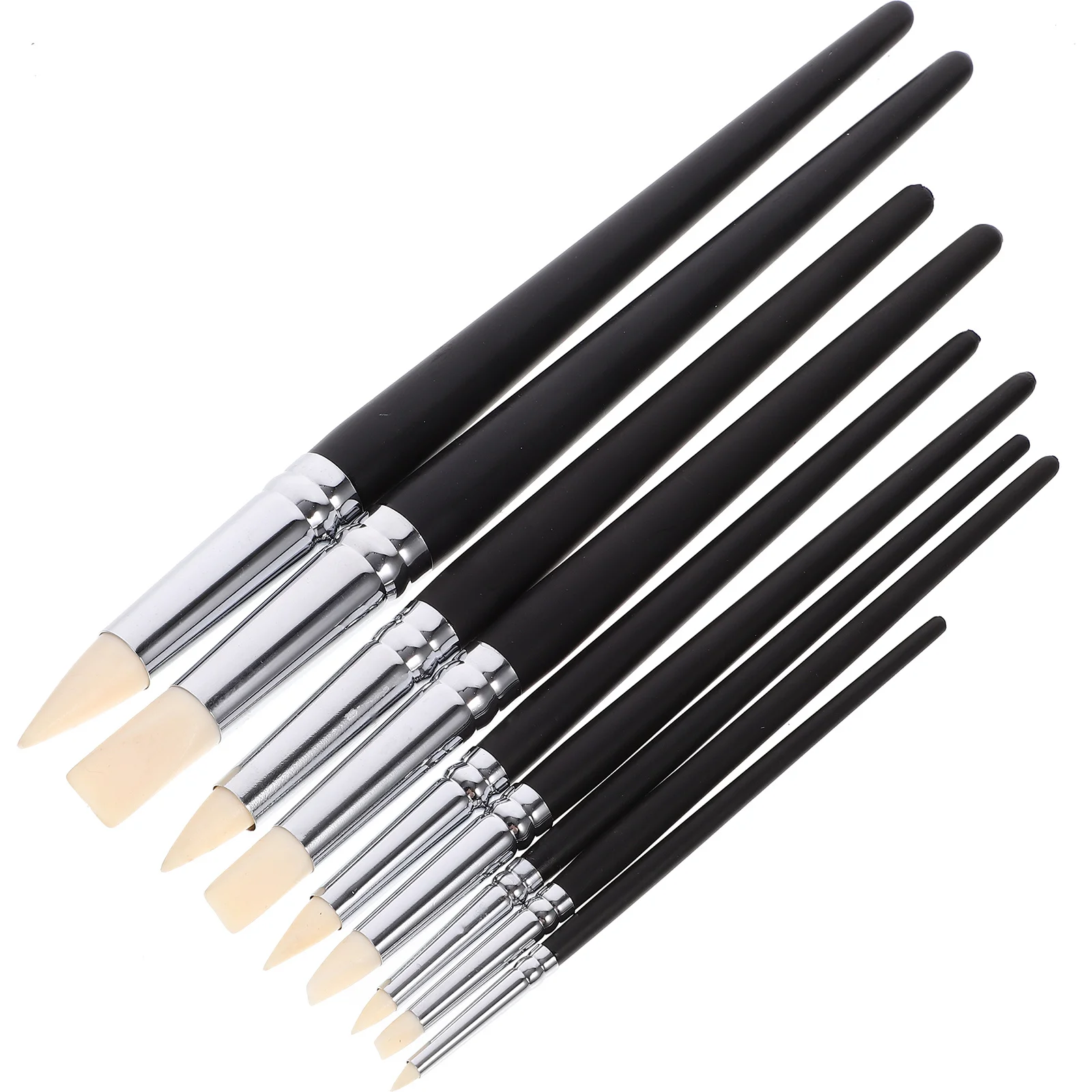 

9Pcs Clay Color Shaper Fingerprint Removing Tools Black Rubber Tips Plastic Handle Carving Sculpting Painting Modeling