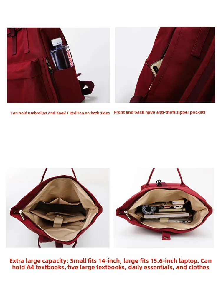 Large Capaci Bapa for Women 4 Inch Laptop Bag Dual oulder College Student Bookbag Faionable Commuter Sle Polyest...