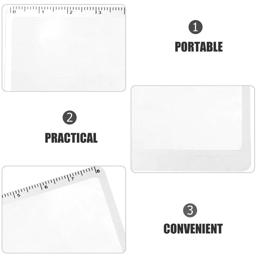 12Pcs Ultrathin Magnifying Bookmark Ruler Portable Reading Magnifier Page Magnifier Card Measuring Tool for Seniors