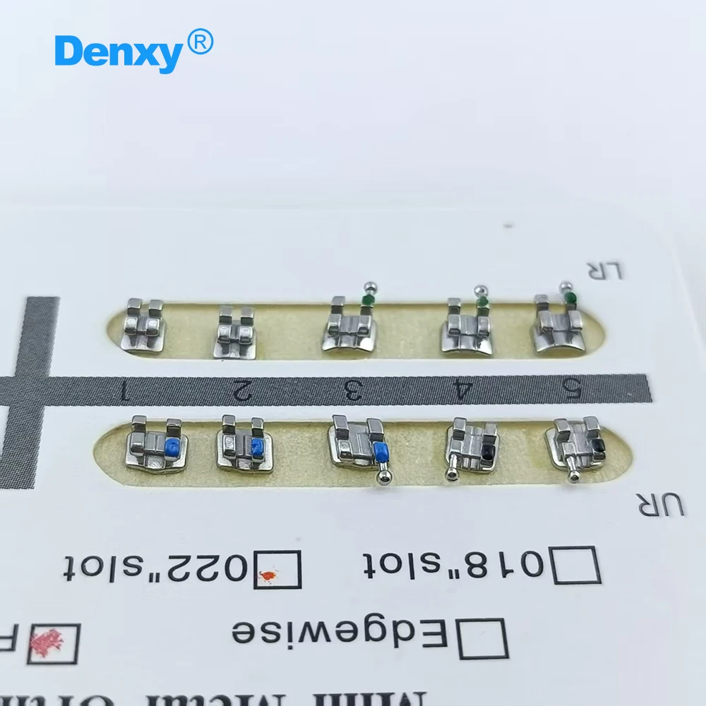 DENXY 10 Sets Mini Roth/Mbtt Zahnärztliche Kieferorthopädische Brackets MIM Metall Edelstahl Zahnspangen für Zahnarztpraxen – Detail 6