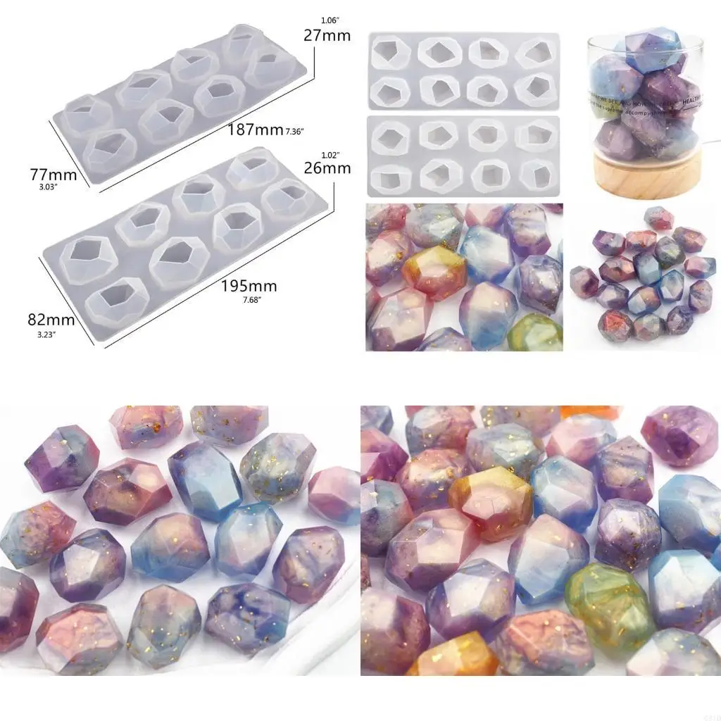 Irregular Geometric Section Crystal Ore Epoxy Resin Mold Stones Ornaments Mould