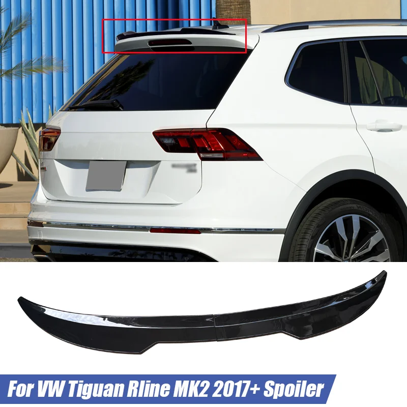 2 Stück 99cm Auto-Dachheckspoiler für Volkswagen Zubehör VW Tiguan 2018+ R-Line Kofferraumdeckel Flügel ABS Hochglanz Schwarz