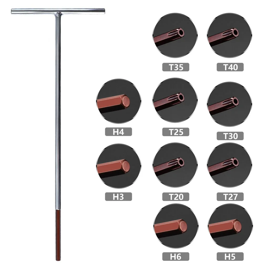 Tournevis hexagonal Torx en forme de T pour la réparation d'outils manuels, clé essorée hexagonale interne, H3-T40 de tournevis en forme de T