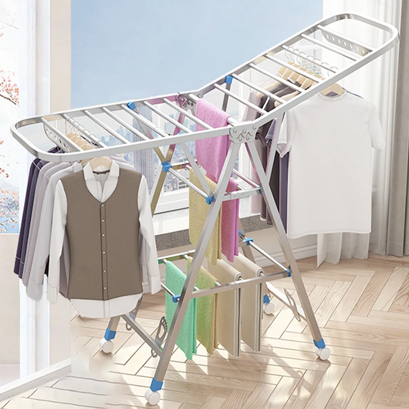 Heavy Nordic Clothes Hanger Rack Balcony Pretty Kids Storage Drying Rack Tripod Wall Cabides Para Roupas Home Furniture