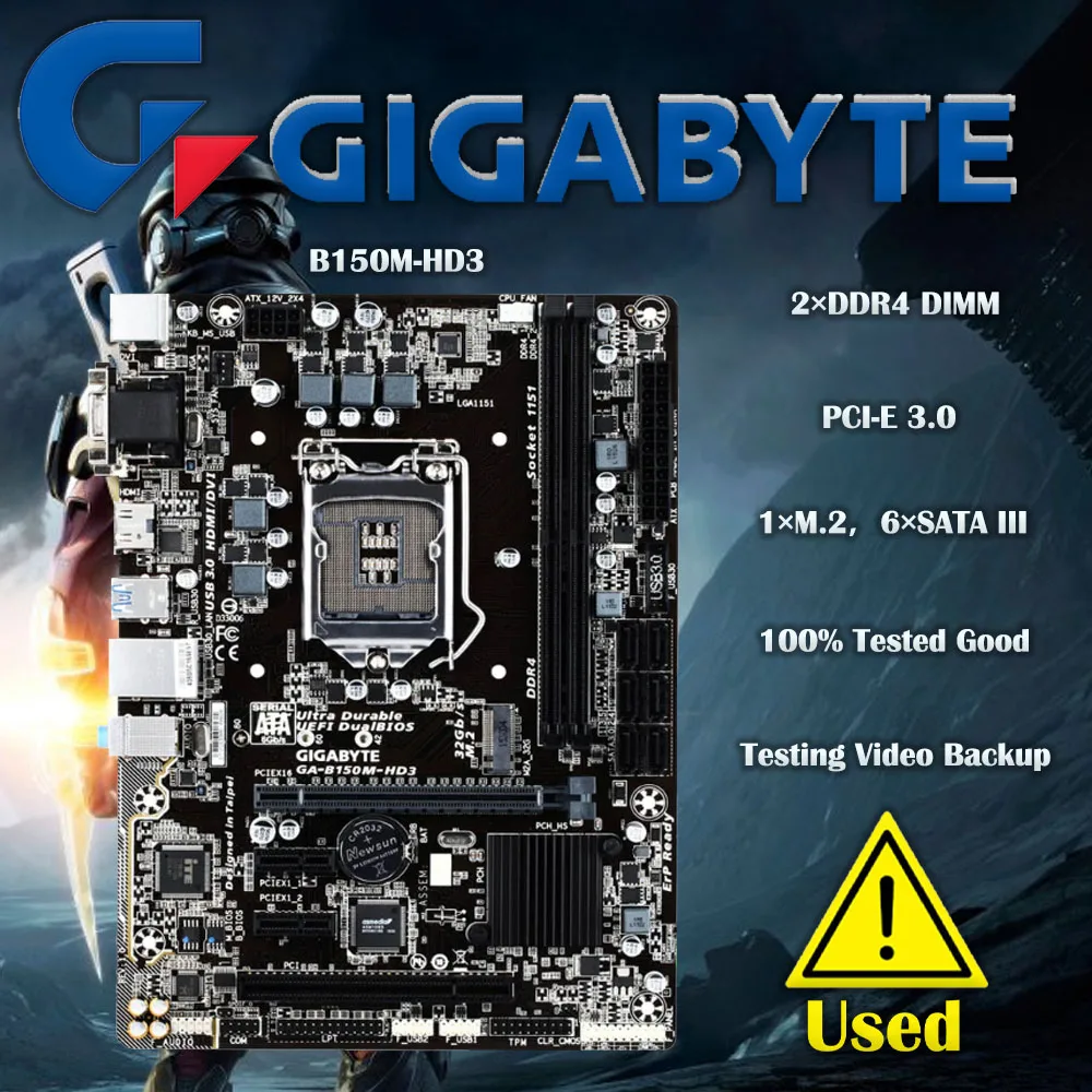 

Gigabyte B150M-HD3 Desktop GA-B150M-HD3 DDR4 Motherboard B150M B150 Socket LGA 1151 USB3.0 Motherboard