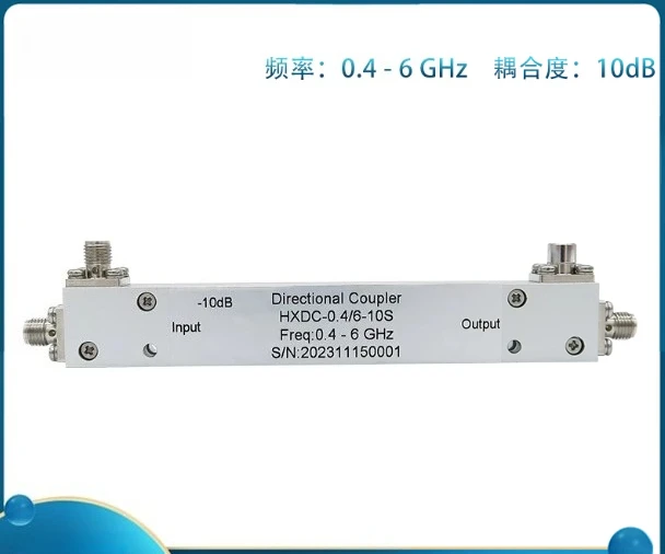 0.4-6 GHz RF Microwave Wideband 10dB Directional Coupler SMA Female High Directivity Customizable Index