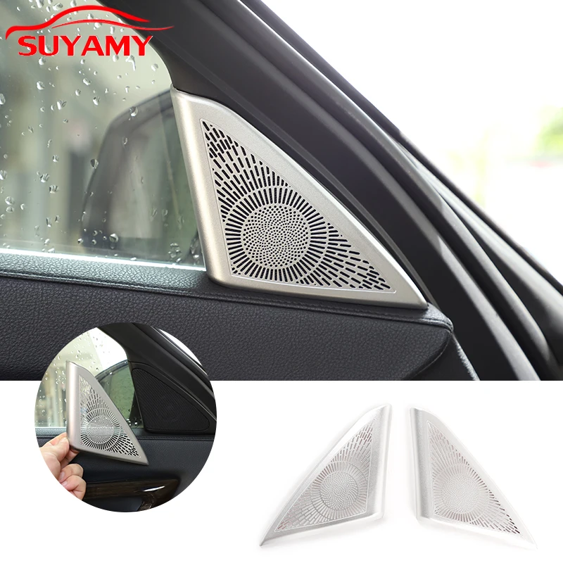 

Aluminum Alloy Silver Car Door Treble Speaker Net Cover Sticker For 2009-2014 BMW 7 Series F01 F02 Auto Interior Accessories