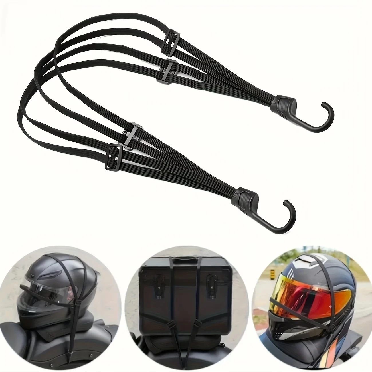 Universal 60/90cm Motorcycle Luggage Strap Moto Helmet Gears Fixed Elastic Buckle Rope High-Strength Retractable Protective Net