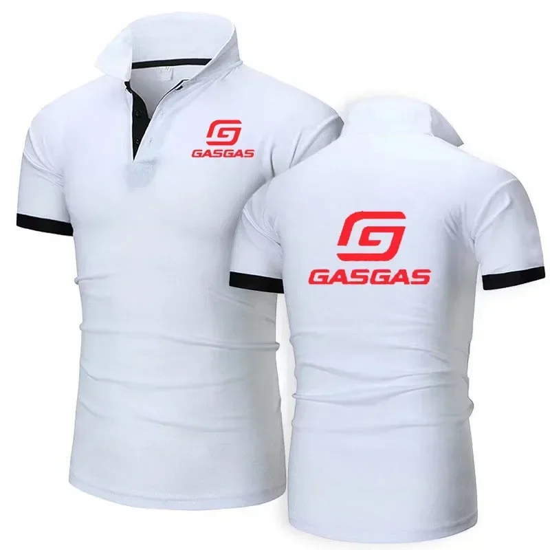 New Fashion cotton men's POLO shirt Motorcycle gasgas print Summer Breathable comfortable high-end Polo short sleeve top