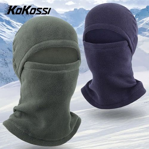 Imagen 1 del producto KoKossi-mascarilla facial completa para invierno, calentador de cuello, pasamontañas térmico de lana para esquí, Snowboard, bufanda, casco, gorra a prueba de viento, cubierta facial